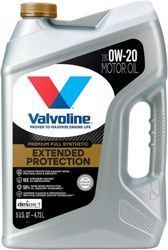 Valvoline Extended Protection Full Synthetic Motor Oil SAE 0W-20 5 QT